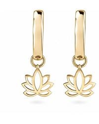 Zohreh - Lotus Flower Hoop Earrings 9K - Lyst