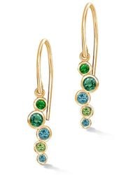 Dower & Hall - Solid & Emerald Small Cascade Earrings - Lyst