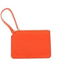 SJW BAGS LONDON - Marissa Leather Clutch/Wristlet- Burnt - Lyst