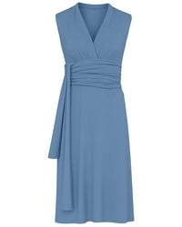 Conquista - Dusty Light Sleeveless Jersey Dress With Waist Tie - Lyst