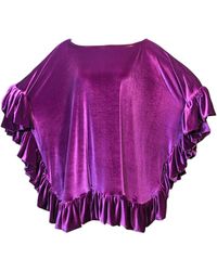 Julia Clancey - Mini Ruffle Plum Dress - Lyst