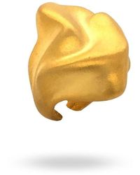 LINYA JEWELLERY - Matte Hammered Big Ring - Lyst