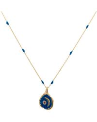 Ebru Jewelry - Blue Moon Gold & Enamel Necklace - Lyst