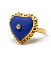 Vintouch Italy - Lovelight-Plated Heart Stacking Ring - Lyst