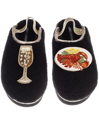 Laines London - Flatform Cloud Closed Toe Slippers With Lobster Platter & Glass Of Fizz Brooches - Lyst