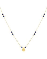 Olivia Le - Journey Lapis Lazuli Beaded Necklace With Coin - Lyst