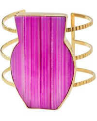 YAA YAA LONDON Pink Gemstone Gold Body Cuff Bracelet