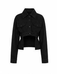 Gao Republic - Jacket Cropped High-Low Hem Denim - Lyst