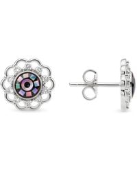 Kylie Harper - Mosaic Abalone Mother Of Pearl Floral Stud Earrings - Lyst