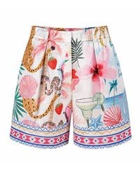 LOVEIST STORE - Nancy Printed High Waist Pleats Shorts - Lyst