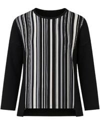 Conquista - Striped Long Sleeve Zip Detail Top - Lyst