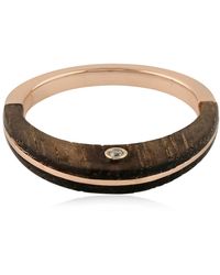 Artisan - Natural Diamond Band Ring 14k Rose Gold Wood Jewelry - Lyst