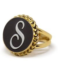 Vintouch Italy - Vermeil Cameo Ring Initial S - Lyst