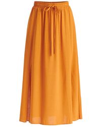 Paisie - Side Splits Midi Skirt With Drawstring - Lyst