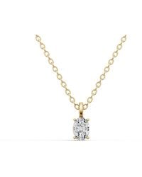 SEREIA OFFICIAL - 14K 0.25 Ct Lab Grown Oval Cut Diamond Solitaire Pendant - Lyst