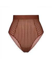 MONIQUE MORIN LINGERIE - Neutrals Vertigo Hi Waisted Brief Salted Caramel - Lyst