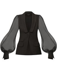 Tia Dorraine - J'Adore Organza Sleeve Tailored Blazer - Lyst