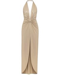 Nissa - Backless Lamé Maxi Dress - Lyst