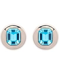 Emma Holland Jewellery - Aqua & Platinum Statement Disc Clip Earrings - Lyst