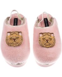 Laines London - Flatform Cloud Slippers With Double Ginger Persian Cat Brooches - Lyst