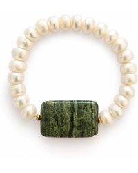 Angel Barocco - Serpentine Freshwater Pearl Stretch Bracelet - Lyst