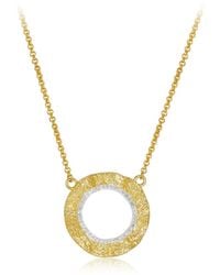 Janus Edinburgh - Shen Vermeil Mixed Tone Circle Textured Necklace - Lyst