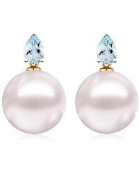 Kai Fine Jewelry - Solid Natural Aquamarine & Freshwater Round Pearl Venus Tears Convertible Drop Earrings - Lyst