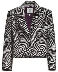 Maison sél - Zebra Print Pony Hair Blazer Jacket - Lyst