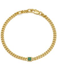 Potoska - Malachite Stone Curb Chain Bracelet - Lyst