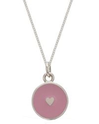 Lime Tree Design - Small Heart Enamel Necklace Sterling Powder - Lyst