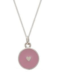 Lime Tree Design - Small Heart Enamel Necklace Sterling Powder Pink - Lyst