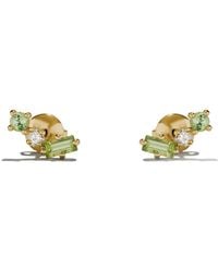 Onia - Peridot & Diamond Cluster Tri-Studs - Lyst