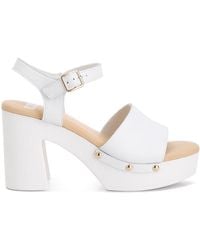 Rag & Co - Sawor Recycled Leather High Block Sandals - Lyst