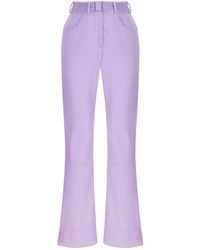 Nocturne - Belted High-waisted Jeans Lilac - Lyst
