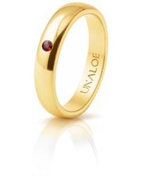 Unaloe - Plated Band Ring With Natural Ruby - Lyst