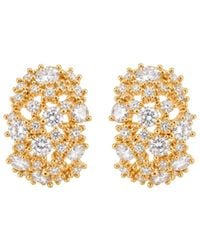 Uchi and Soto - Kinmokusei Floral & Stone Hoop Earrings - Lyst