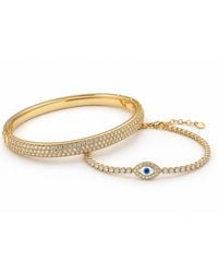 Nuvv Collection - Crystal Evil Eye Tennis Bracelet - Lyst