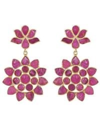 Opium Jewels - Water Lotus Statement Earrings - Lyst