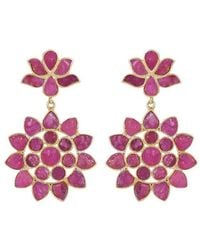 Opium Jewels - Water Lotus Statement Earrings - Lyst