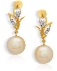 Dhwani Bansal - Avera And Diamond Earrings With South Sea Pearls - Lyst