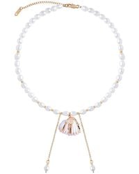 My Little Nature - Freshwater Pearls Necklace With Plated Natural Seashell - Lyst