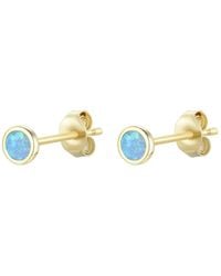 KAMARIA - Mini Round Opal Stud Earrings - Lyst