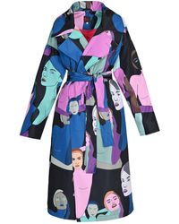 Fio Studio by Aleksandra - Long Windproof Fabric Coat With Print Of The Author - Lyst