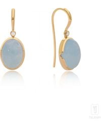 The Jewelz - Aqua Innes Oval Earrings - Lyst