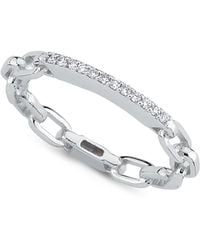 Ecce | Artisan Diamonds - 14K Solid Diamond Chain Ring - Lyst