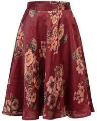 Stovaria - Deep Organza Silk Knee Length A Line Skirt - Lyst