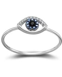 Genevieve Collection - 18K Evil Eye Sapphire Diamond Ring - Lyst