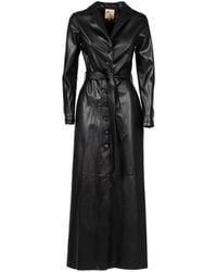 Julia Allert - Long Button-Up Eco-Leather Trench - Lyst