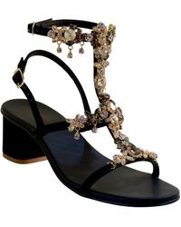 DAMAPREZIOSA - Matilde Jewel Sandals With Diamond Crystals And Block Heel - Lyst