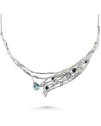 Isla Silver - Sterling Gemstone Statement Necklace With Topaz, Amethyst & Iolite - Lyst